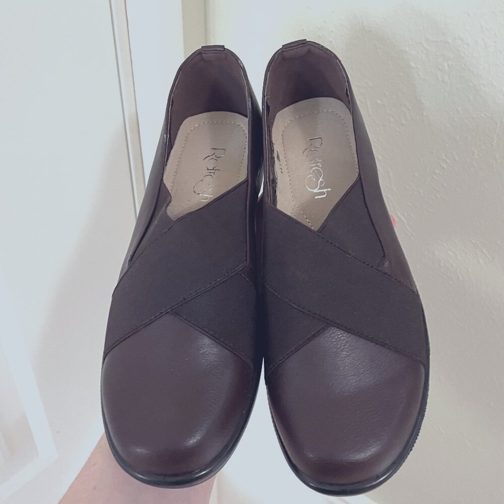 Refresh - Women's Cross Over Slip On Shoes - Brown - US Women's Size 10